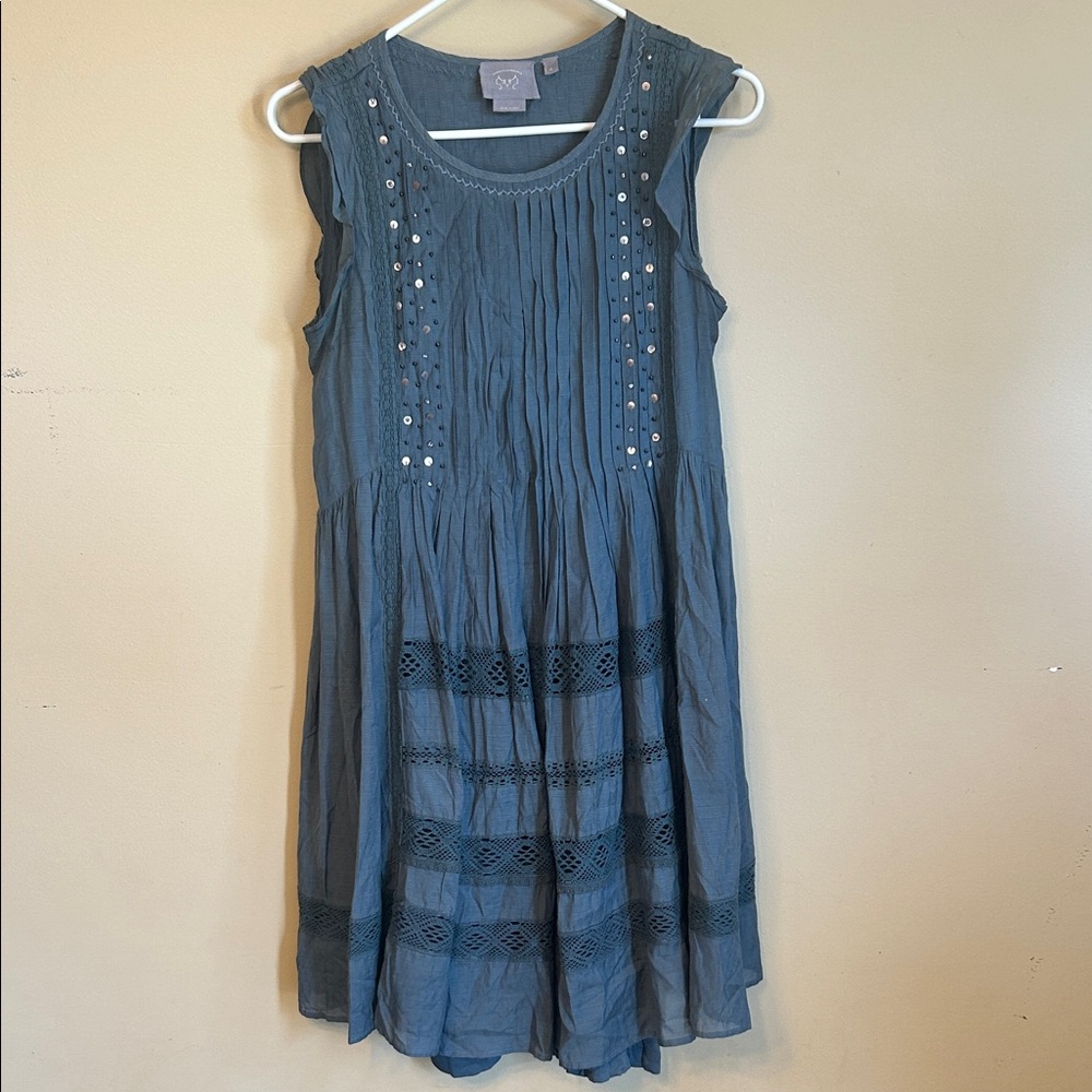 Anthropologie Vanessa Virginia Sleeveless Dress with Lace Like New - Picture 2 of 4